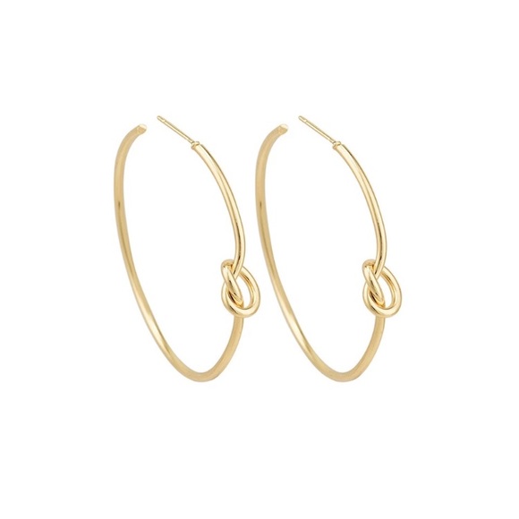 Gold knot hoop earrings - Picture 7 of 7